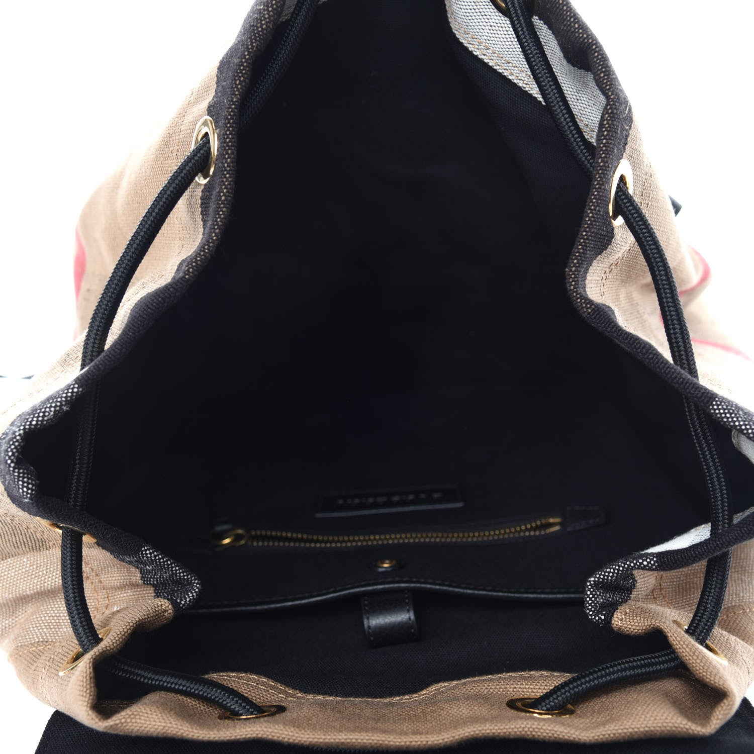 Burberry Canvas Mega Check Small Brookdale Backpack Black 5 of 11
