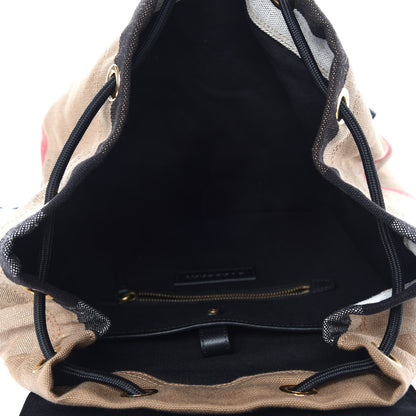 Burberry Canvas Mega Check Small Brookdale Backpack Black 5 of 11
