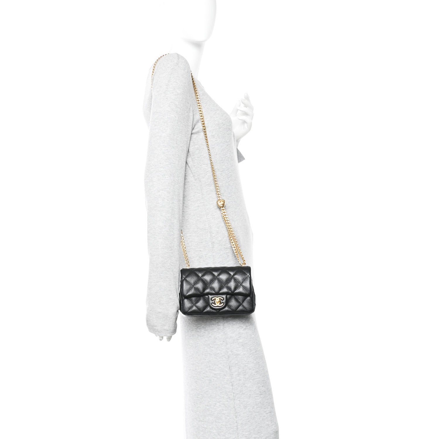 Chanel Caviar Quilted Mini Sweetheart Rectangular Flap Black 2 of 11