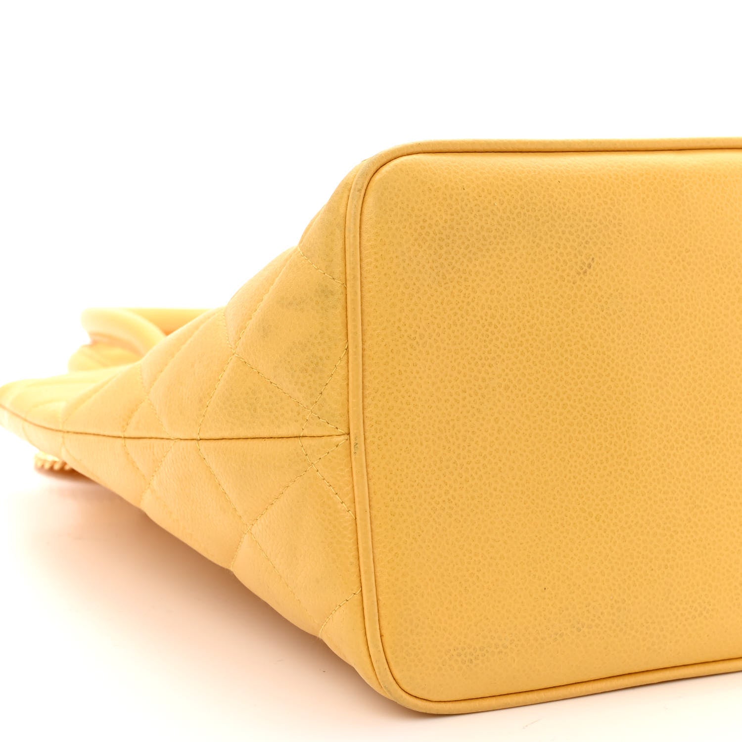 Chanel Caviar Quilted Medallion Tote Yellow 10 of 12