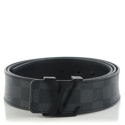 Louis Vuitton Damier Graphite 40mm LV Initiales Belt 105 42 1 of 9