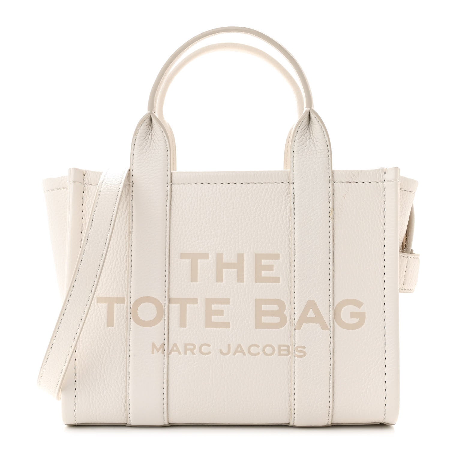 Marc Jacobs Grained Calfskin Mini The Tote Bag Cotton Silver 1 of 10