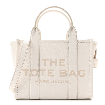 Marc Jacobs Grained Calfskin Mini The Tote Bag Cotton Silver 1 of 10