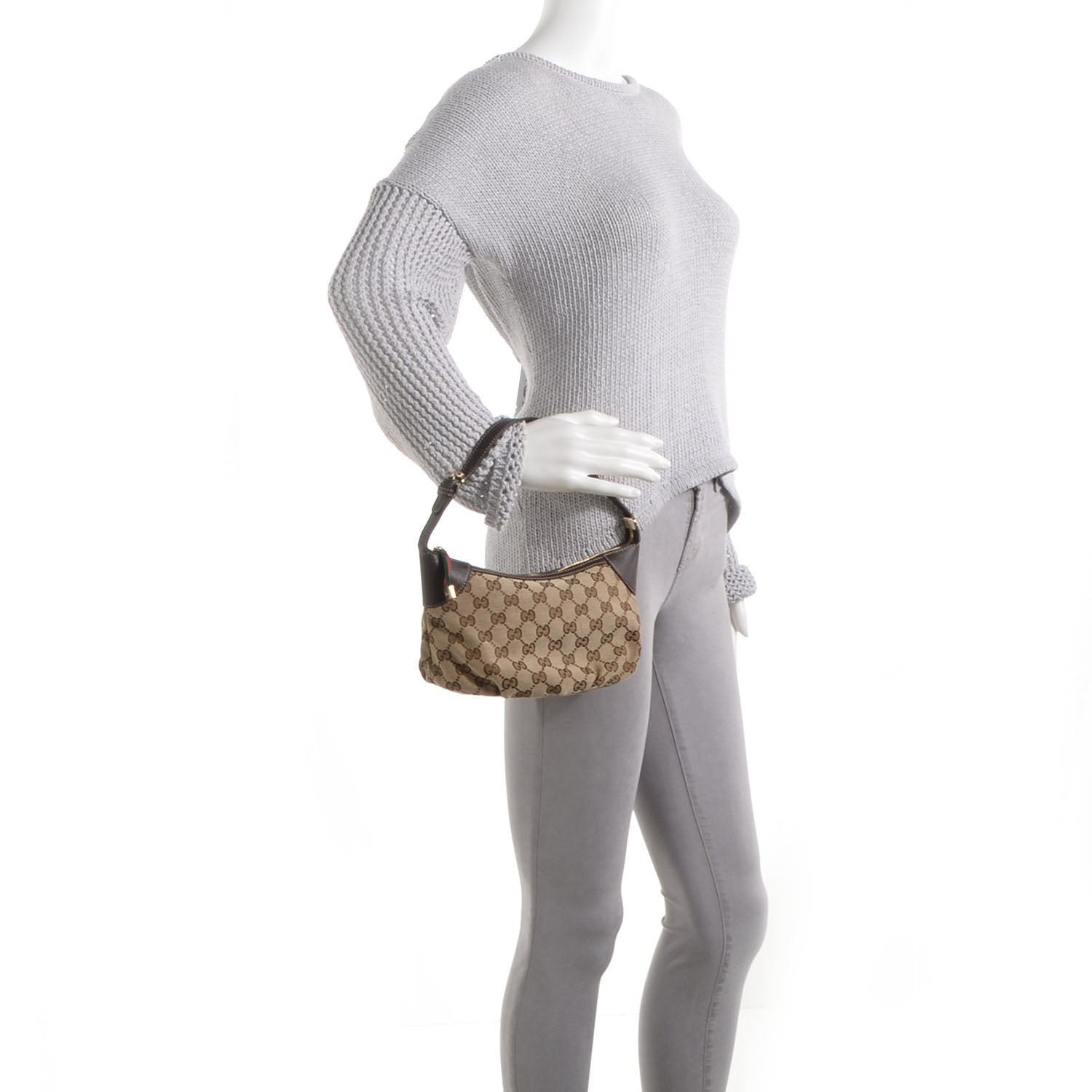 Gucci Monogram Strap Cosmetic Case Brown 2 of 7