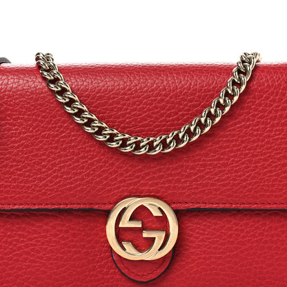 Gucci Dollar Calfskin Interlocking G Chain Wallet Red 8 of 15