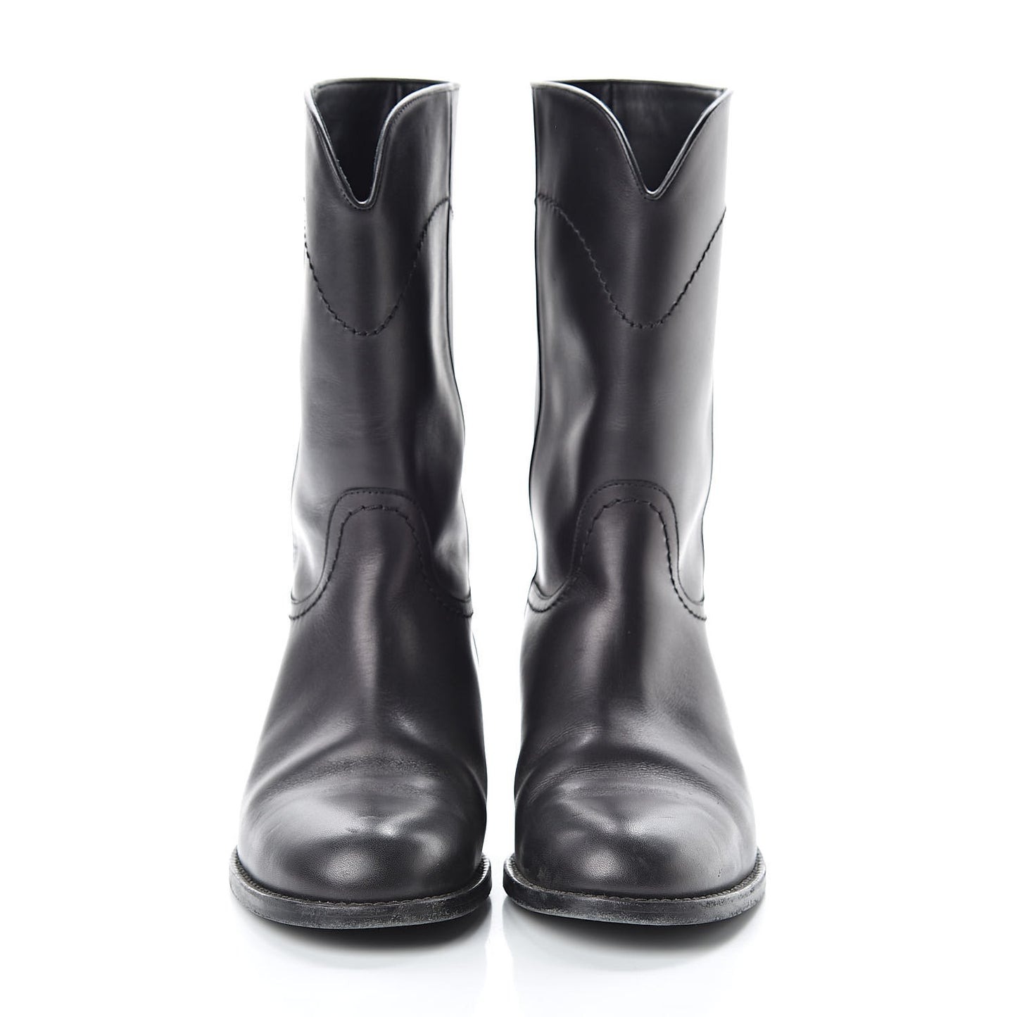 Calfskin Ascot High CC Boots 36 Black