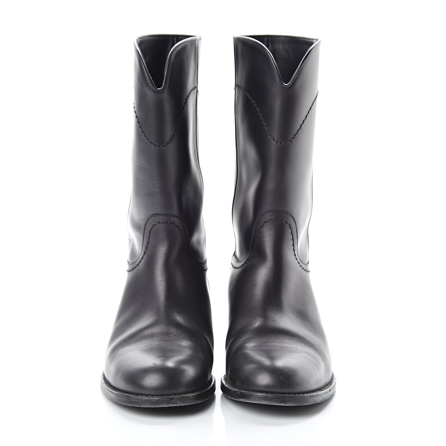 Chanel Calfskin Ascot High CC Boots 36 Black 2 of 16