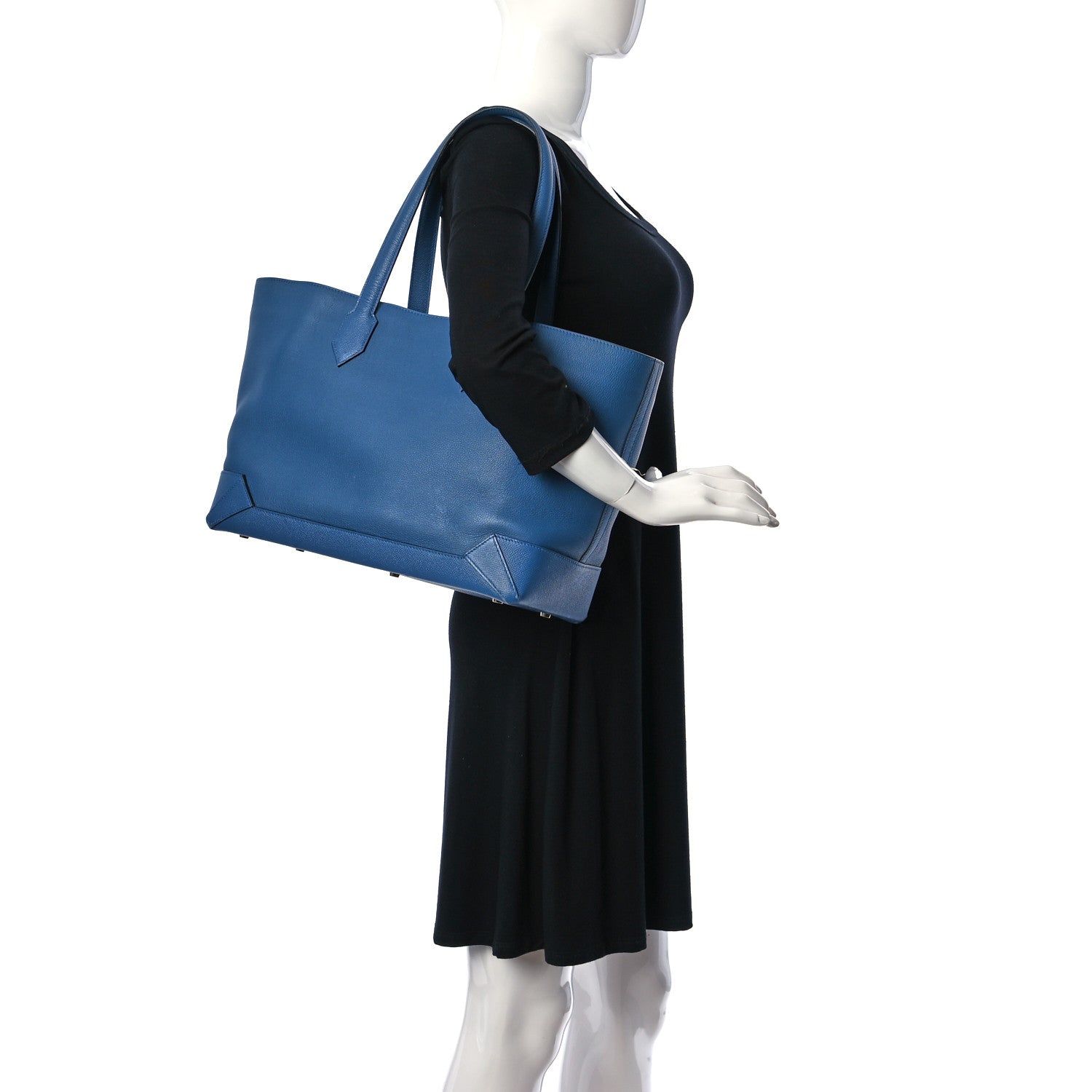 Hermes Evercolor Epsom Maxibox Cabas 30 Blue Agate 2 of 11