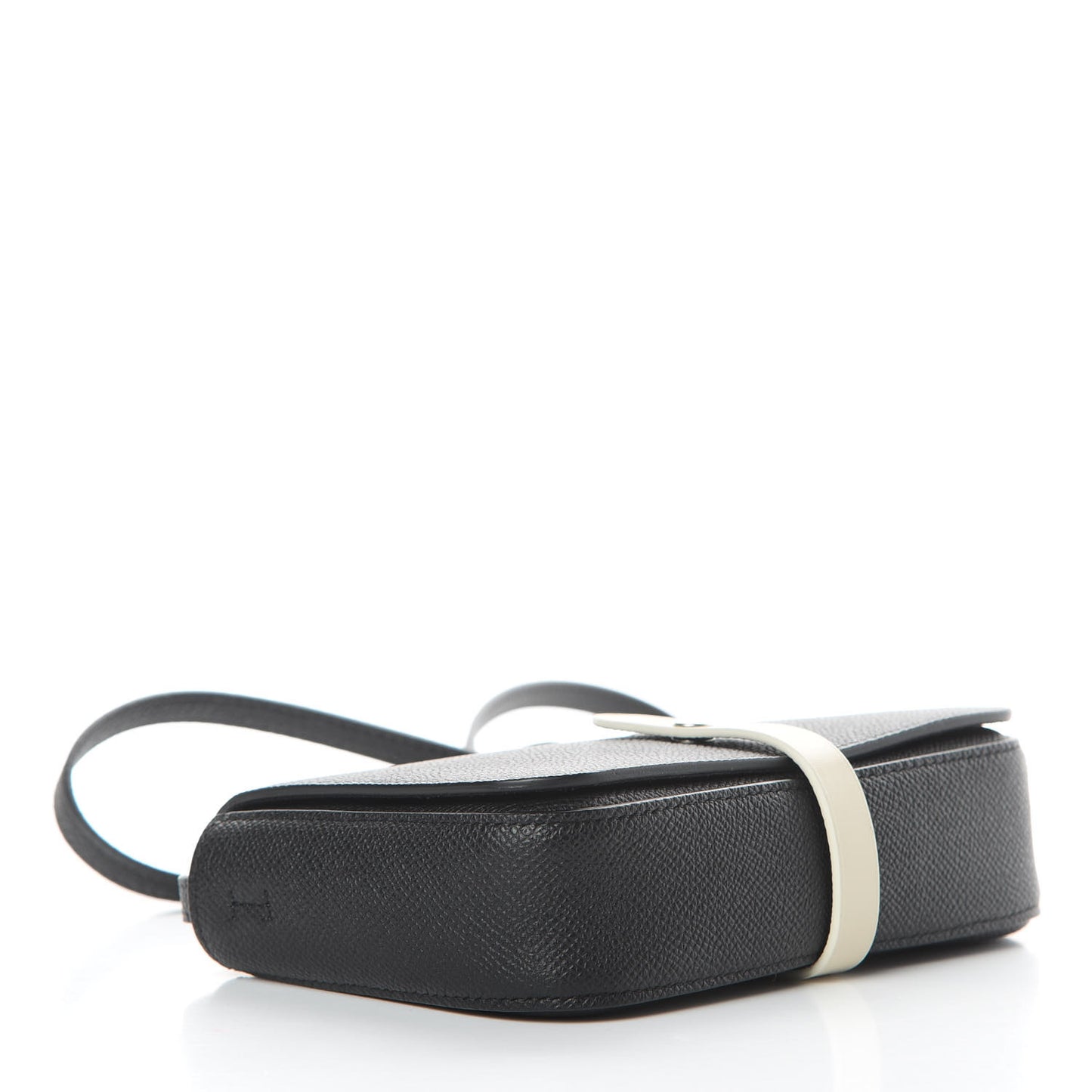 Grained Calfskin Strap Clutch Black