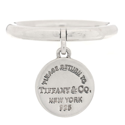 Tiffany Sterling Silver Return to Tiffany Round Charm Ring 50 5.5 1 of 5