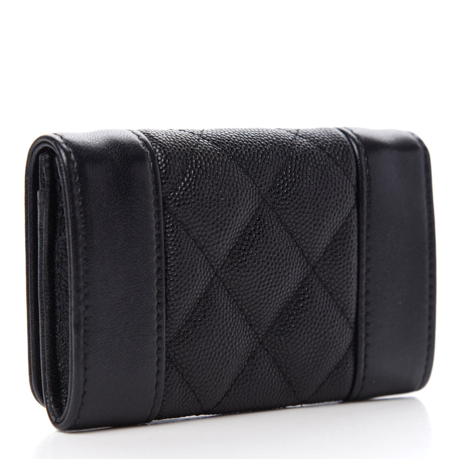 Chanel Caviar Quilted Vintage Mademoiselle Flap Card Holder Black 3 of 9
