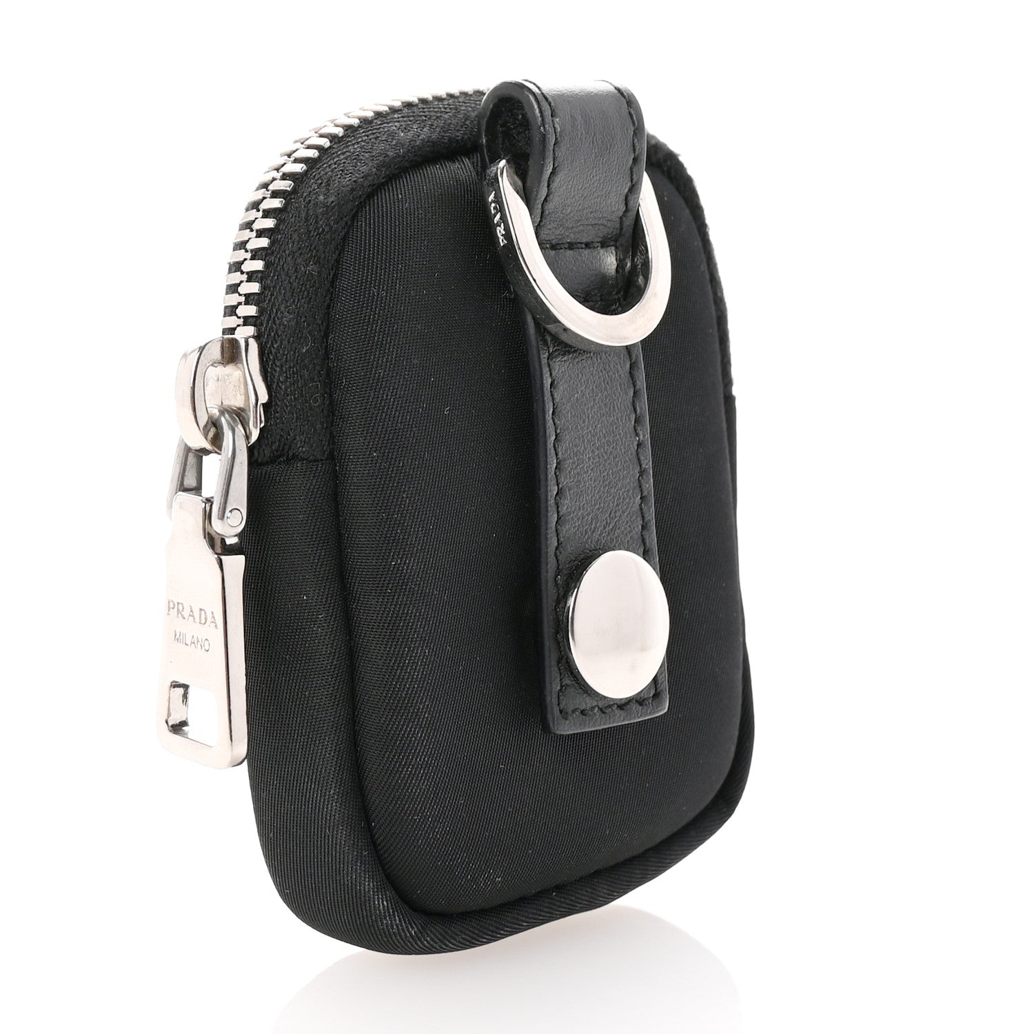 Prada Nylon Triangle Monolith Pouch Black 3 of 6