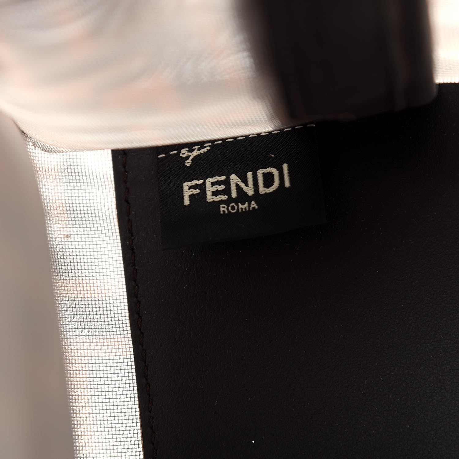 Fendi Mesh Vitello Century FF 1974 Mini Peekaboo Defender Cover Marrone Black Ebano 8 of 10