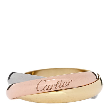 Cartier 18K Pink Yellow White Gold Small Trinity Ring 50 5.25 1 of 5