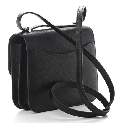 Hermes Ostrich Constance 18 Black 2 of 9