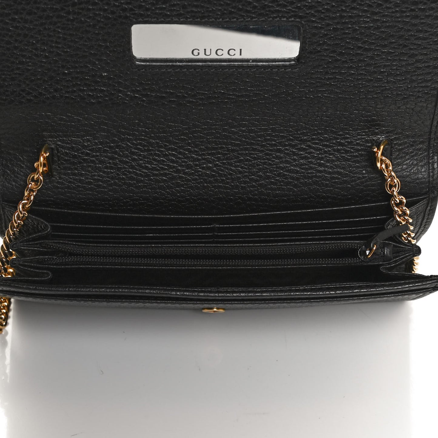 Calfskin Petite GG Marmont Wallet Chain Bag Black