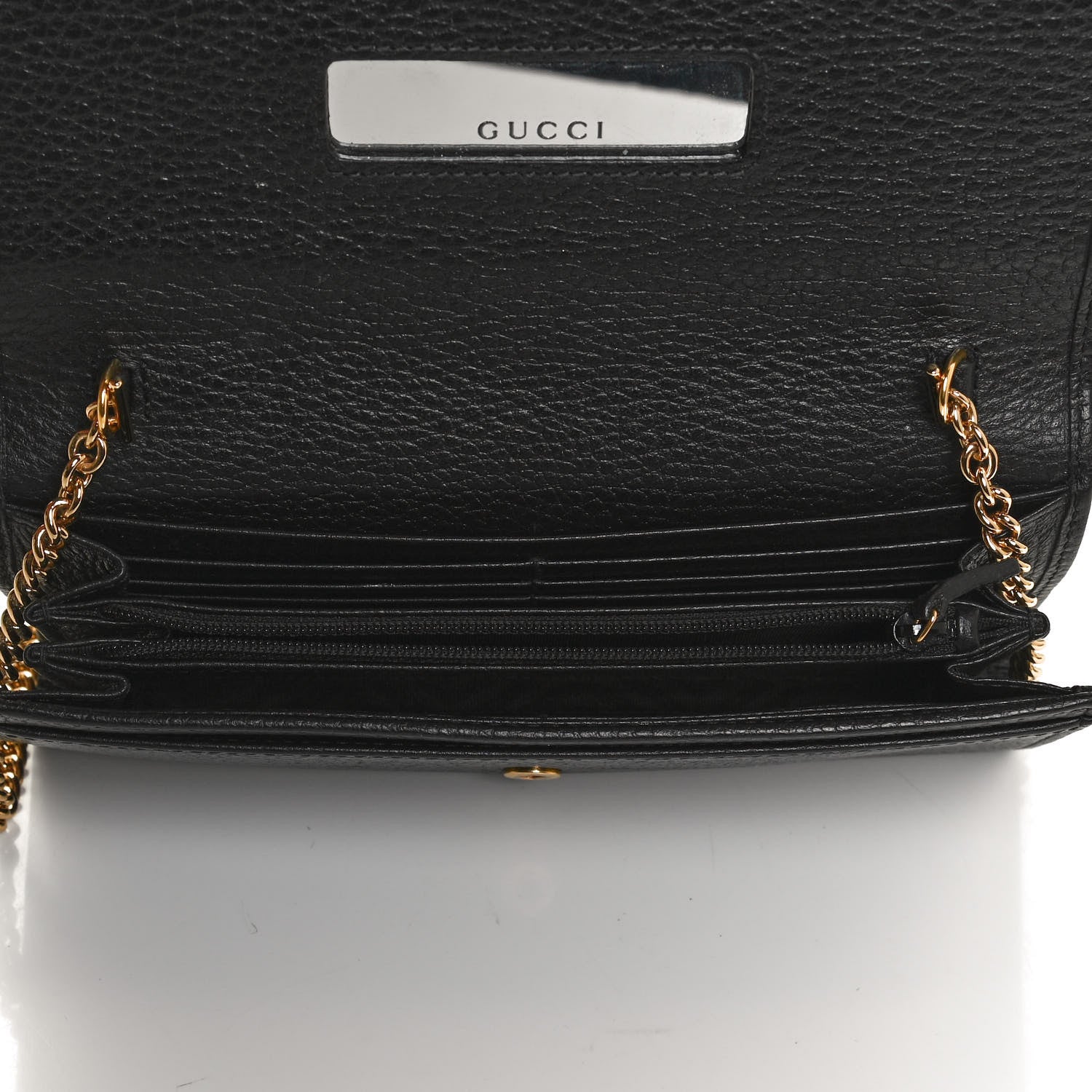 Gucci Calfskin Petite GG Marmont Wallet Chain Bag Black 5 of 12
