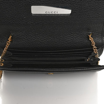 Gucci Calfskin Petite GG Marmont Wallet Chain Bag Black 5 of 12