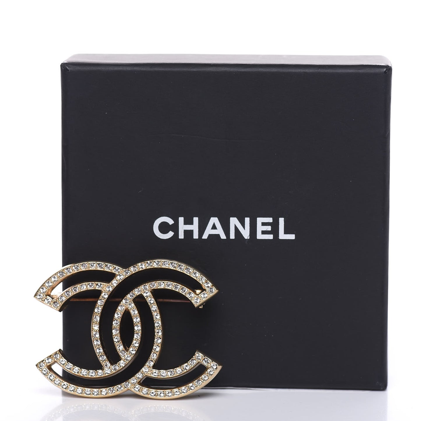 Crystal CC Brooch Gold