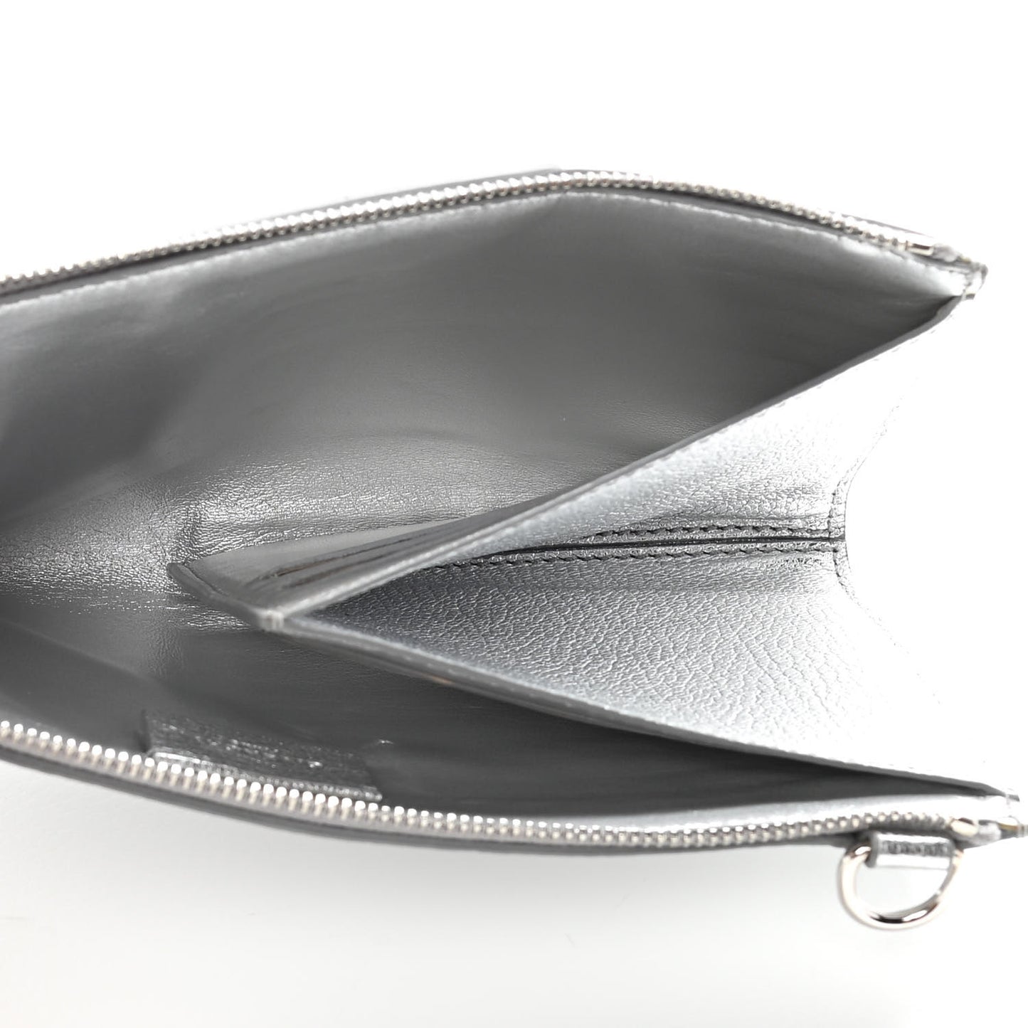 Metallic Calfskin Iconic Pouch Crossbody Black Silver