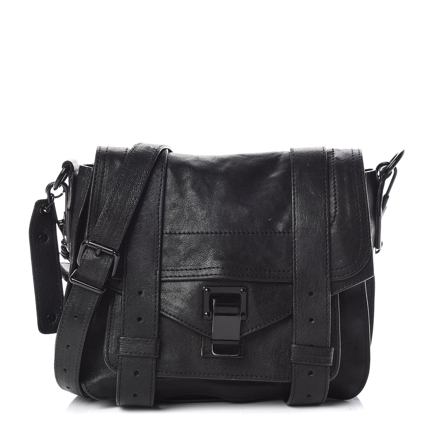 Lambskin PS1 Mini Pouch Messenger Black