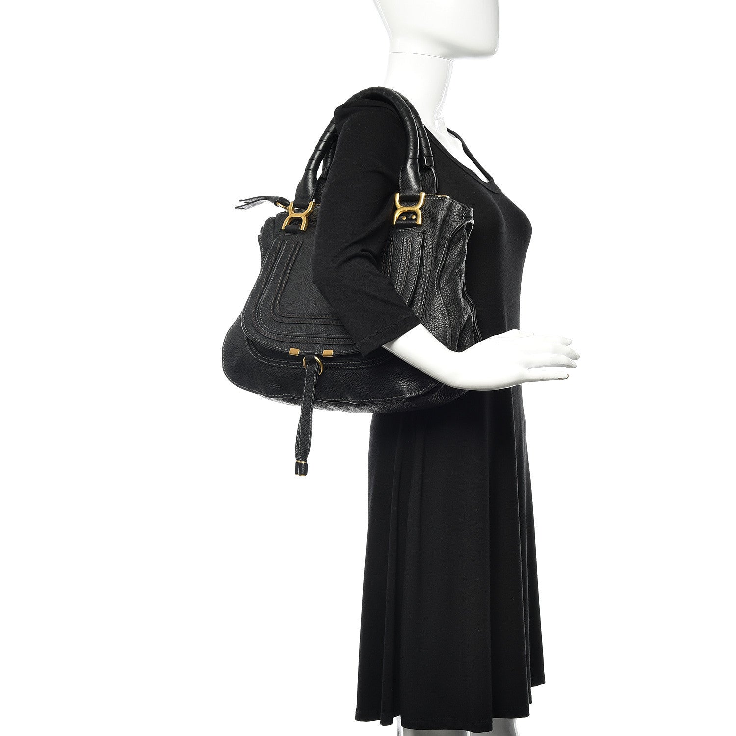 Chloe Calfskin Medium Marcie Satchel Black 2 of 10