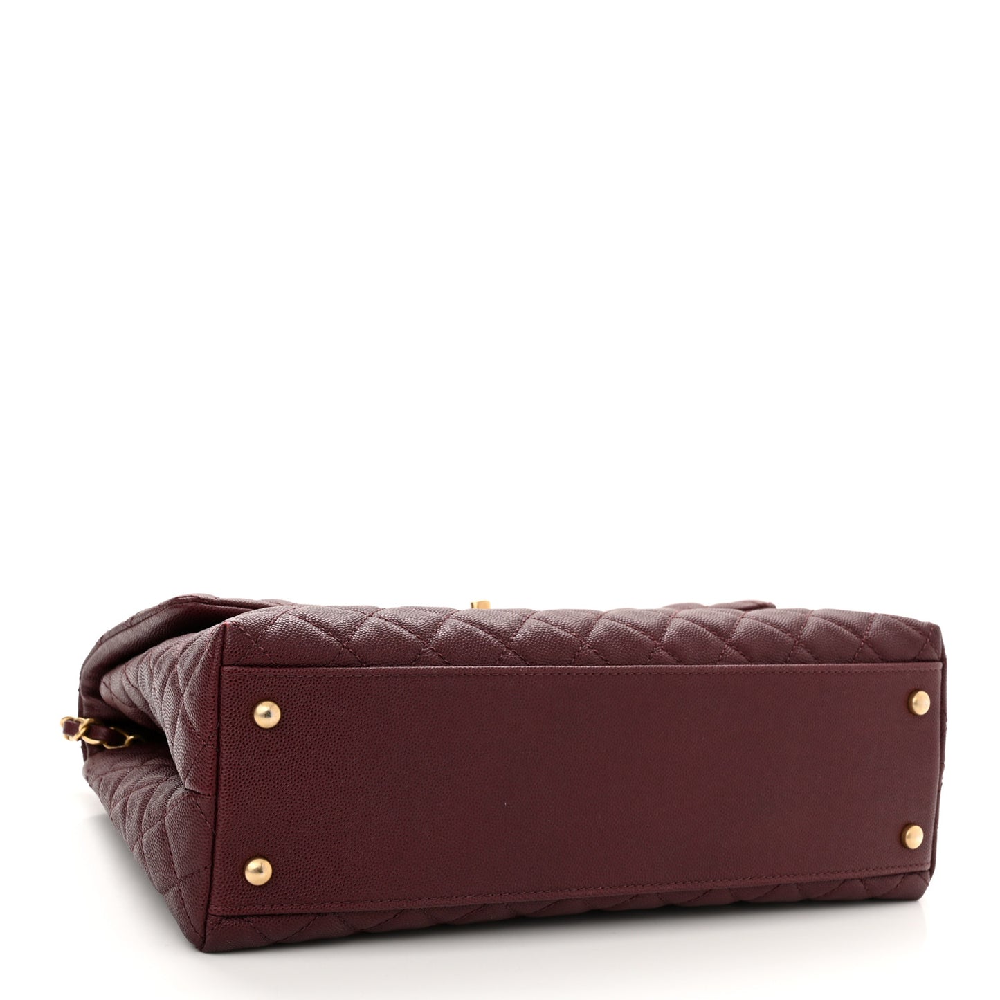 Caviar Quilted Medium Coco Handle Flap Burgundy