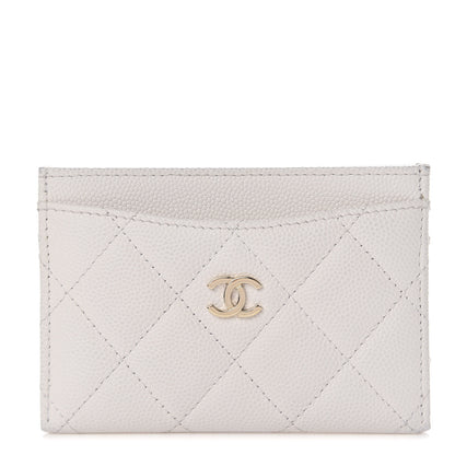 Chanel Caviar Quilted Card Holder White 1 of 14