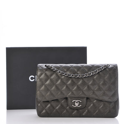 Chanel Caviar Quilted Jumbo Double Flap Charcoal 9 of 9