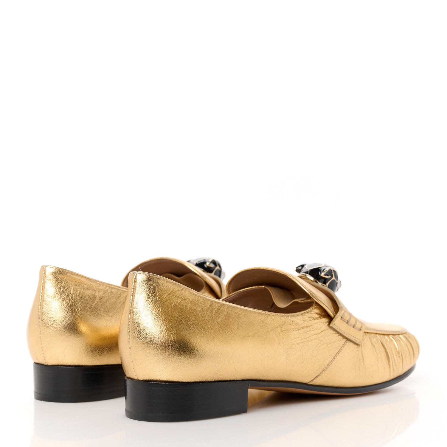 Valentino Garavani Metallic Nappa Panther Loafers 39 Deep Gold 4 of 9