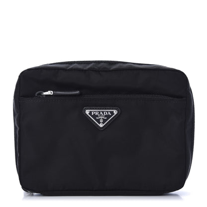 Prada Tessuto Nylon Saffiano Necessaaire Pouch Black 1 of 11