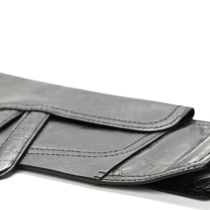 Christian Dior Crinkled Lambskin 135mm Saddle Belt Black 9 of 11