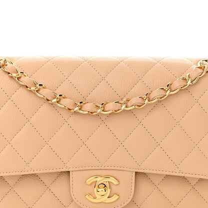 Chanel Caviar Quilted Medium Double Flap Beige 8 of 11