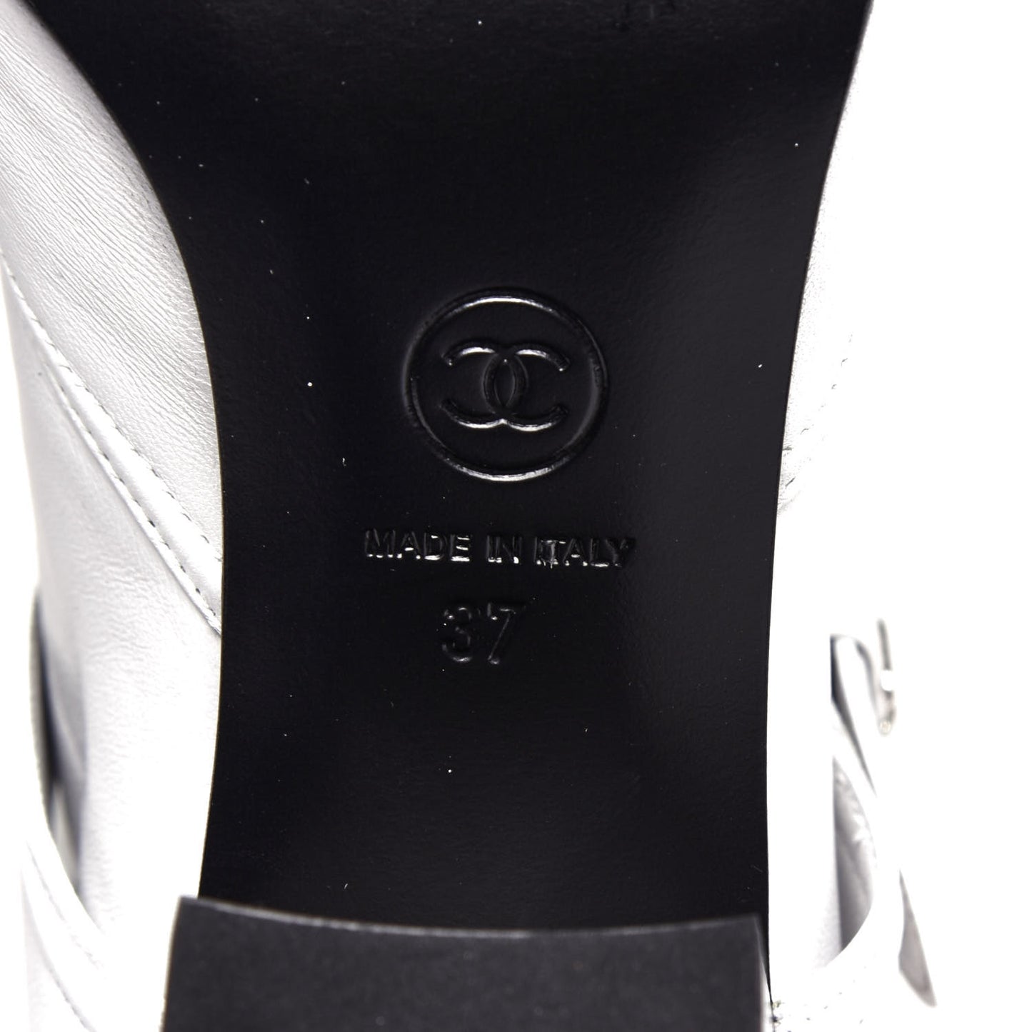 Lambskin Goatskin Cap Toe Boots 37 White Black