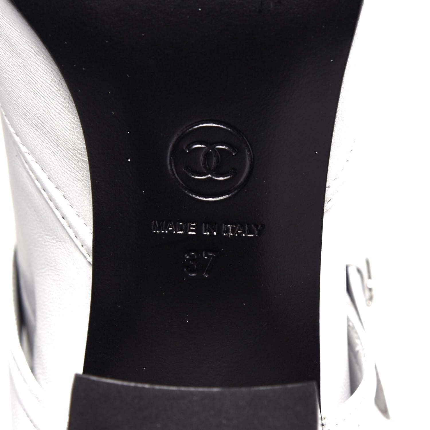 Chanel Lambskin Goatskin Cap Toe Boots 37 White Black 9 of 11
