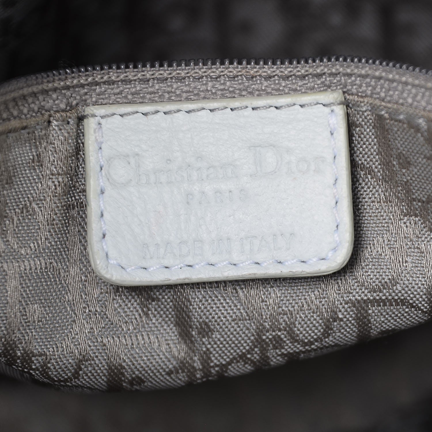 Christian Dior Lambskin Stitched Cannage Drawstring Bag White 6 of 13