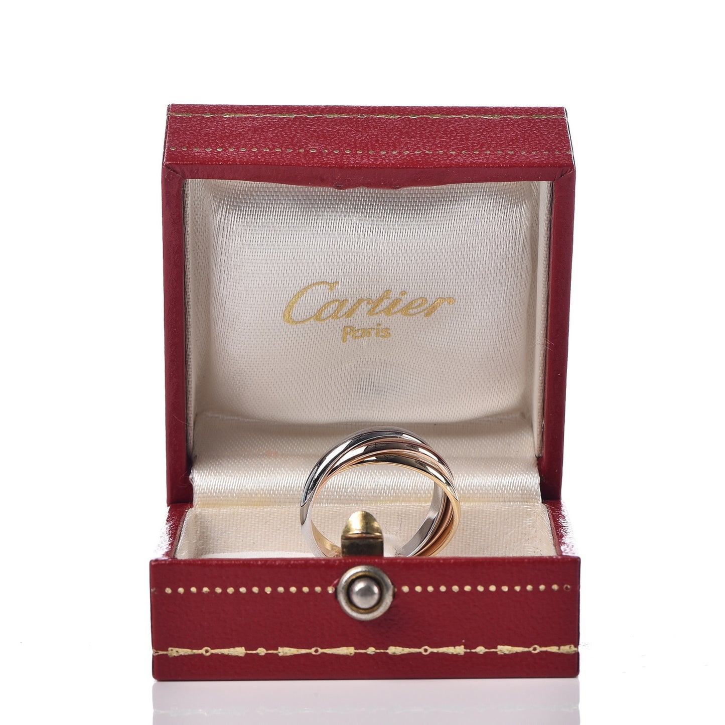 18K Pink Yellow White Gold Small Trinity Ring 53 6.25