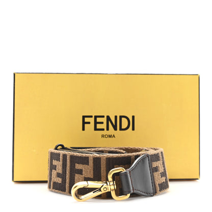 Fendi Ribbon Vitello Century FF 1974 Flat Studded Strap You Fango Marrone Ebano 4 of 4