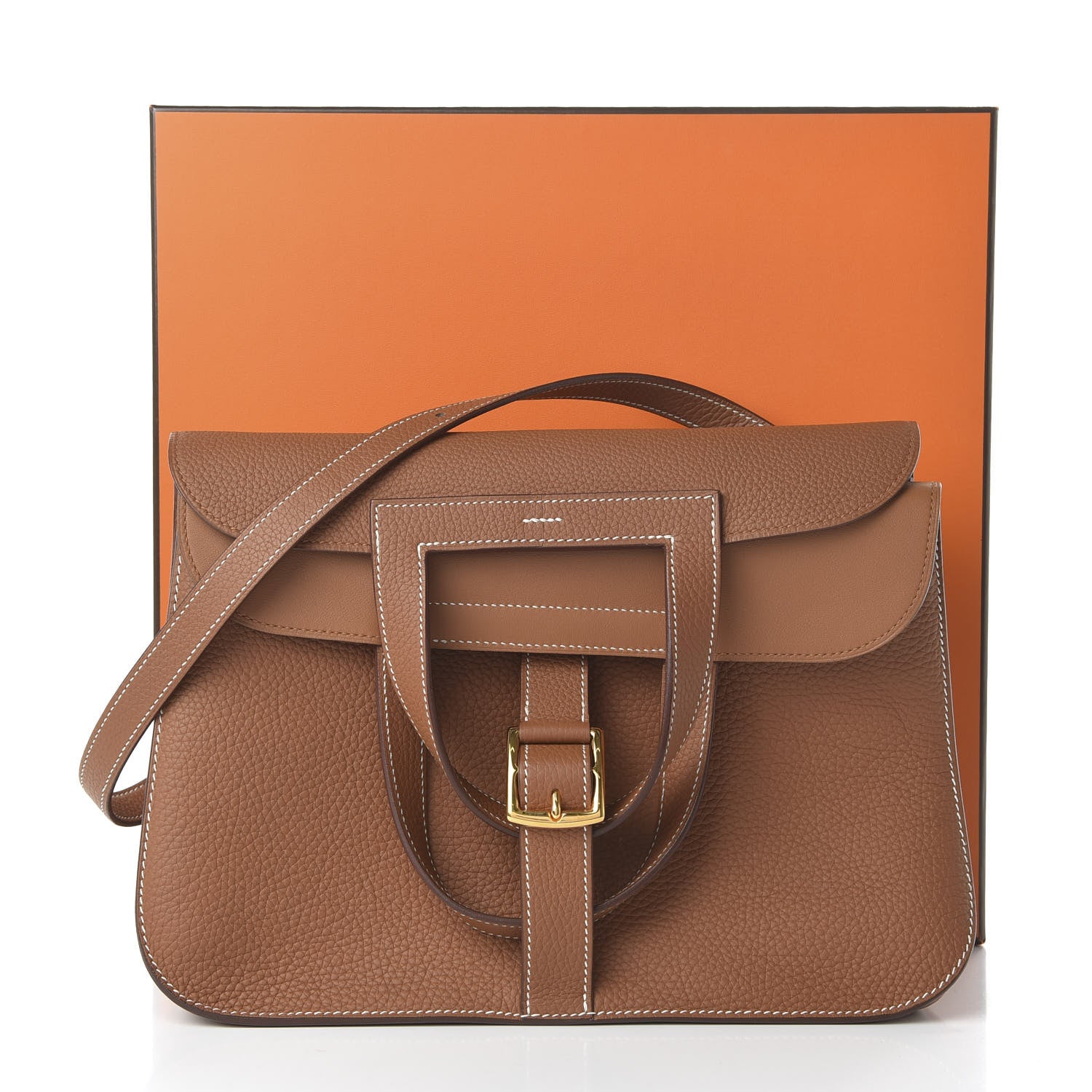 Hermes Taurillon Clemence Halzan 31 Gold 11 of 12