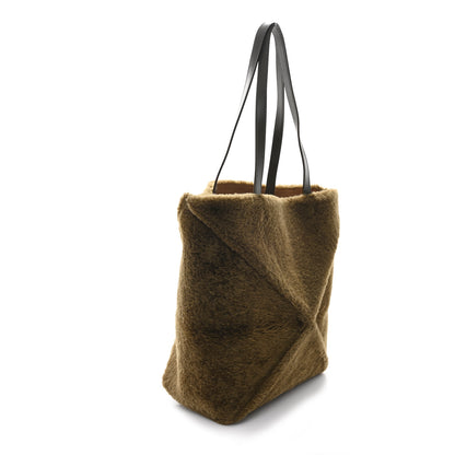Loewe Shearling Medium Puzzle Fold Tote Dark Khaki 3 of 9