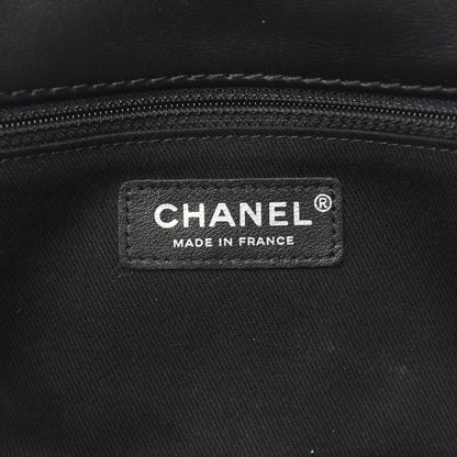 Chanel Calfskin Quilted Double Stitch Hamptons Clutch with Chain Black 6 of 10