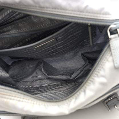 Prada Re-Nylon Vela Saffiano Pocket Double Buckle Messenger Shoulder Bag Fiordaliso 5 of 9
