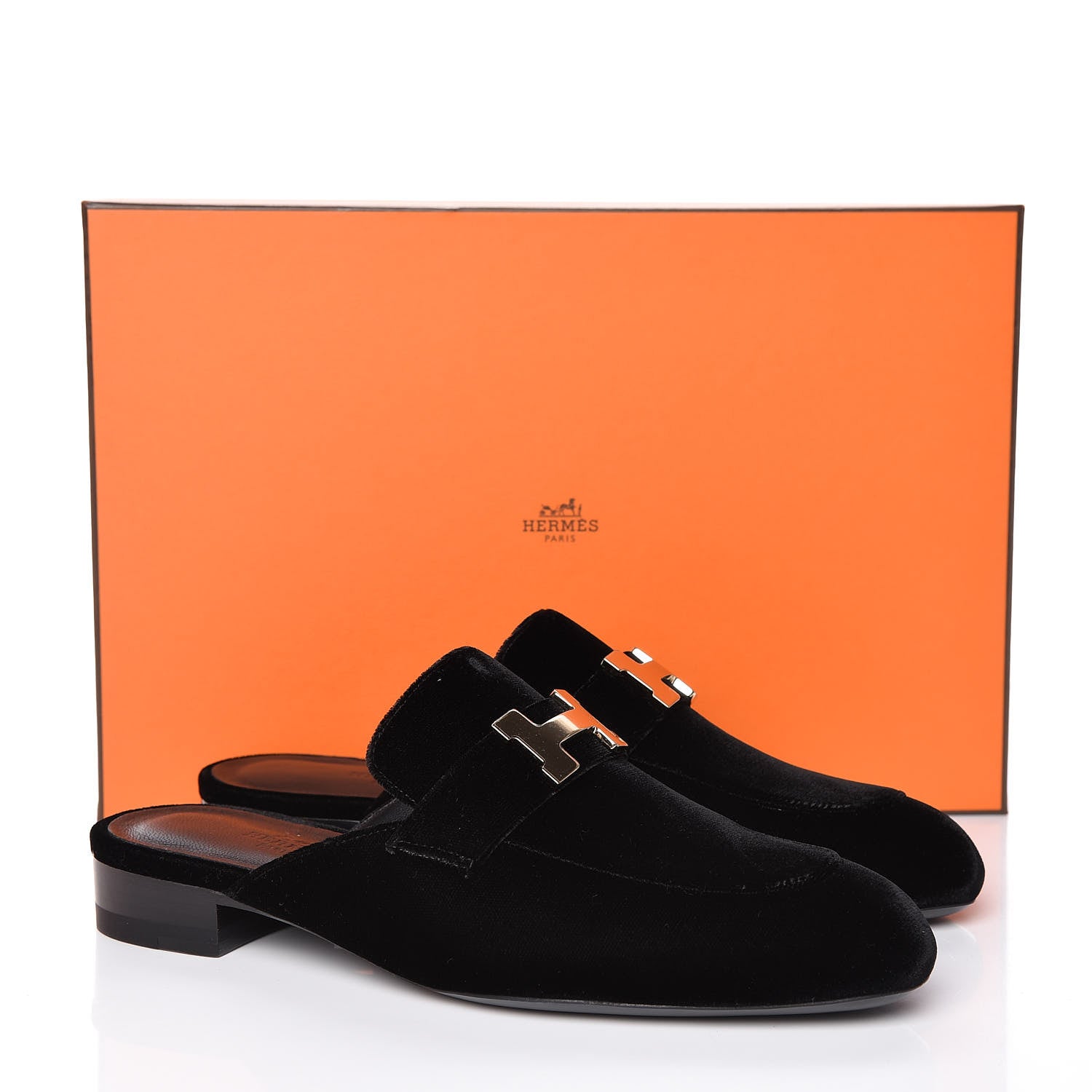 Hermes Velvet Trocadero Mule 36 Black 8 of 8