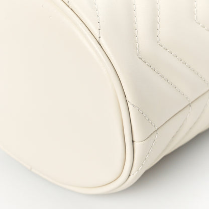 Gucci Calfskin Matelasse Mini GG Marmont 2.0 Bucket Bag White 8 of 9