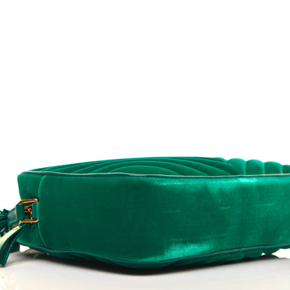 Saint Laurent Velvet Matelasse Monogram Lou Camera Bag Deep Malachite 7 of 8