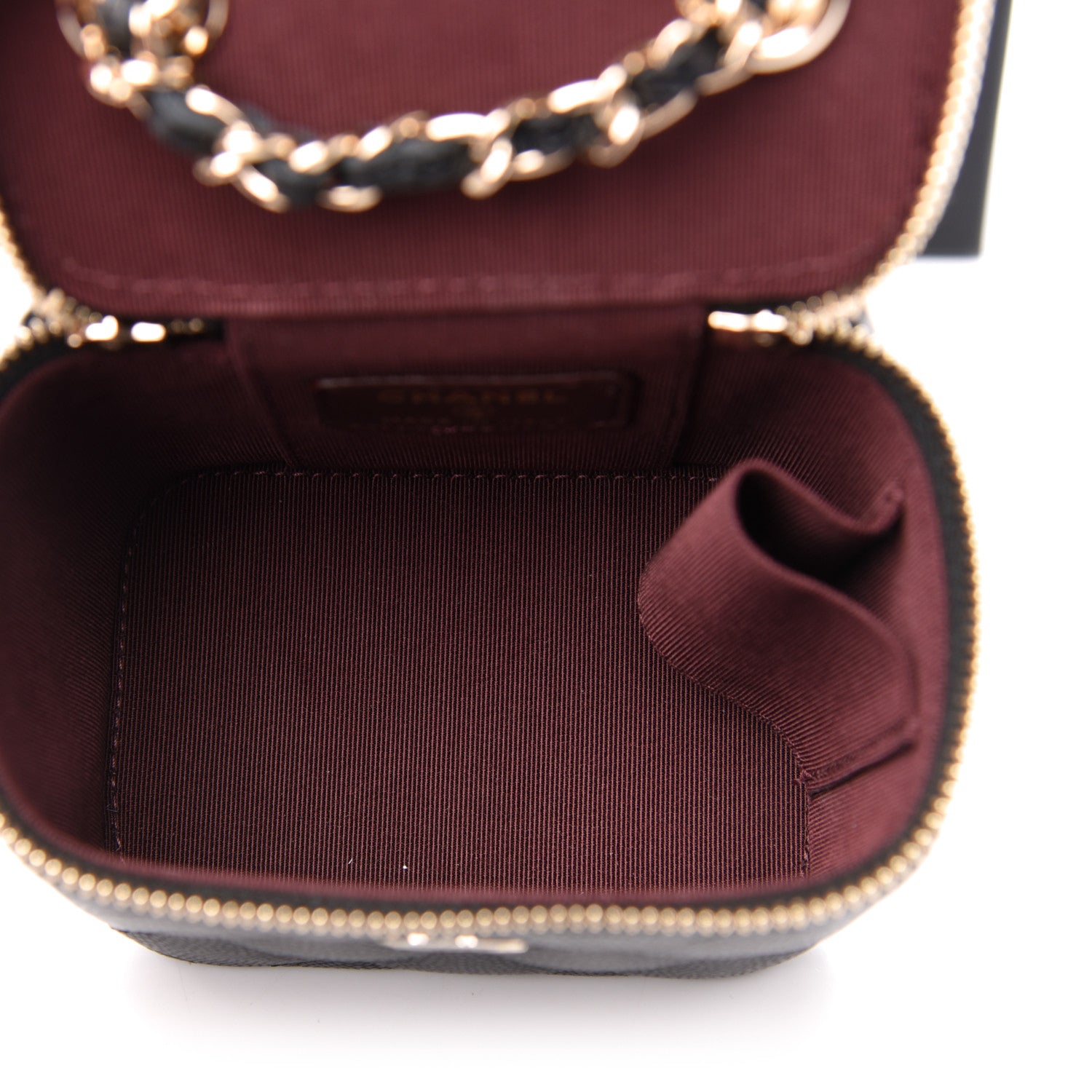 Chanel Caviar Quilted Mini Vanity Case With Chain Black 5 of 11