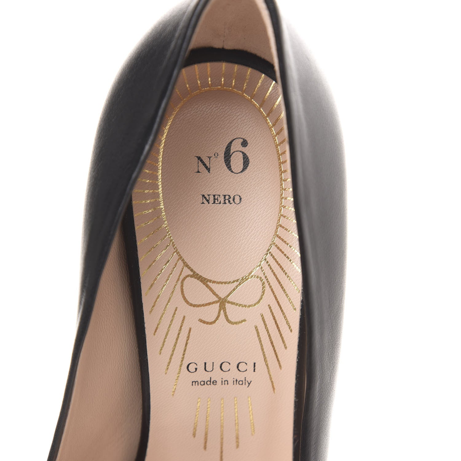 Gucci Nappa Bow High Heel Pumps 35.5 Black 7 of 9