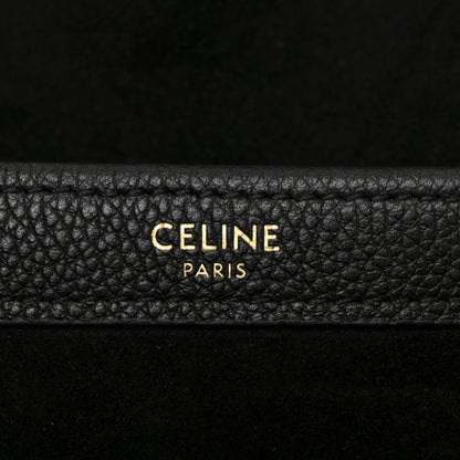Celine Calfskin Cuir Triomphe Cabas Drawstring Black 6 of 9
