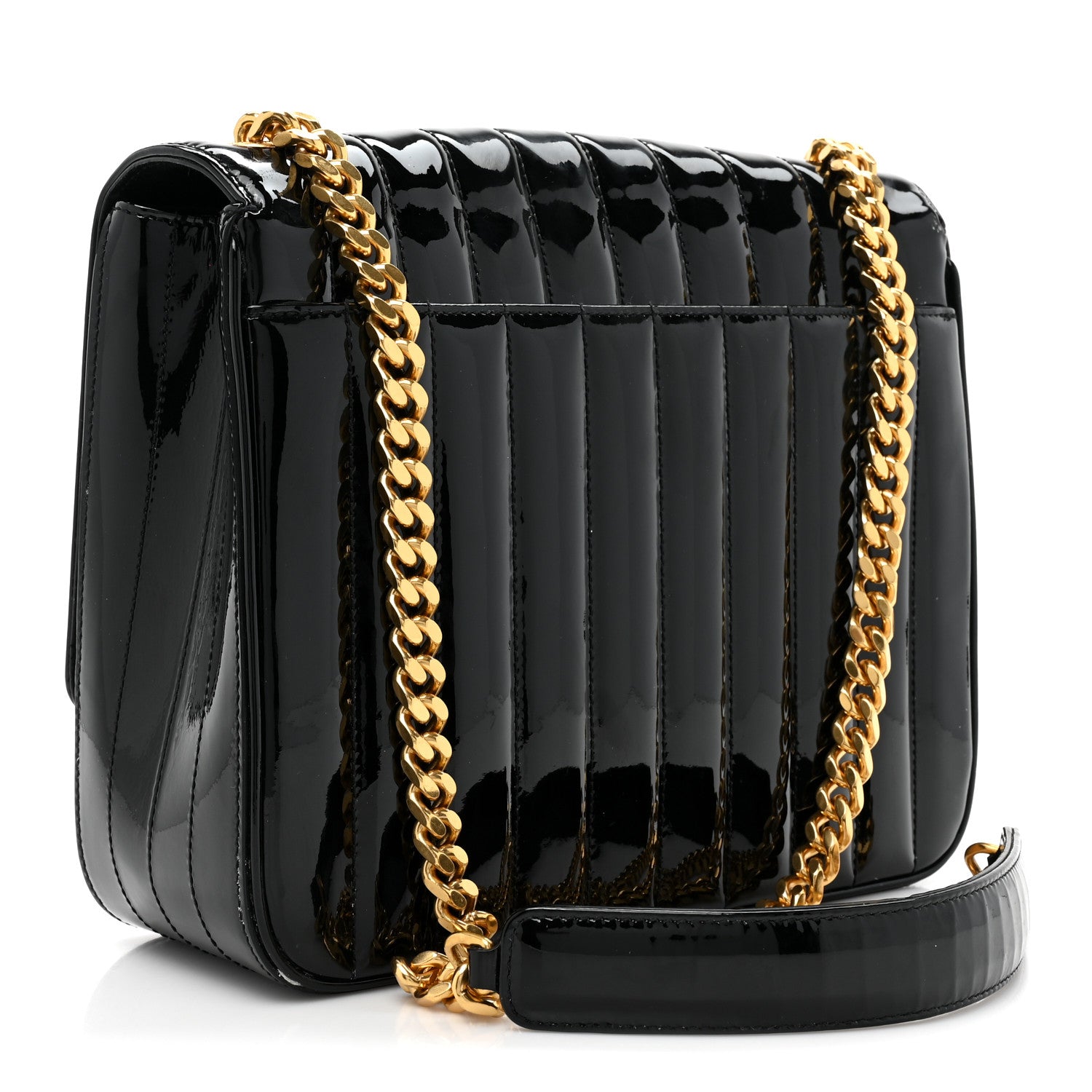 Saint Laurent Patent Matelasse Monogram Large Vicky Chain Bag Black 3 of 16