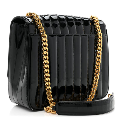 Saint Laurent Patent Matelasse Monogram Large Vicky Chain Bag Black 3 of 16